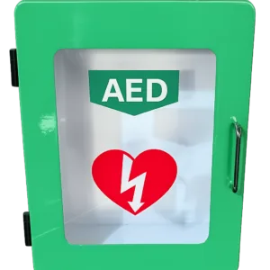 Gabinete de DEA verde para desfibrilador externo automático