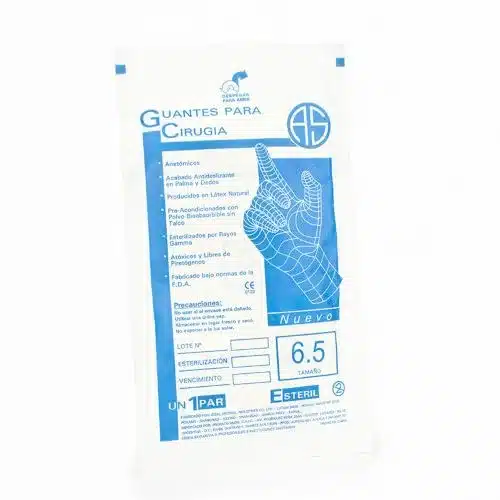 guante medico esteril par para cirugia marca as